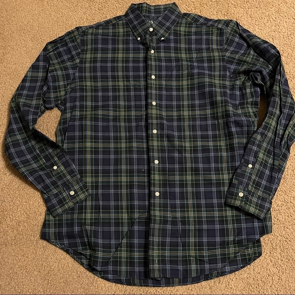 Ralph Lauren Classic Fit green and blue plaid Shirt, size Large